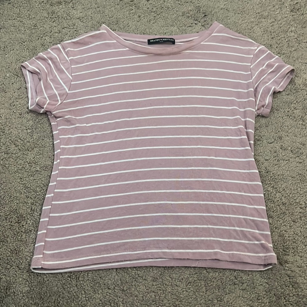 brandy melville pink striped top